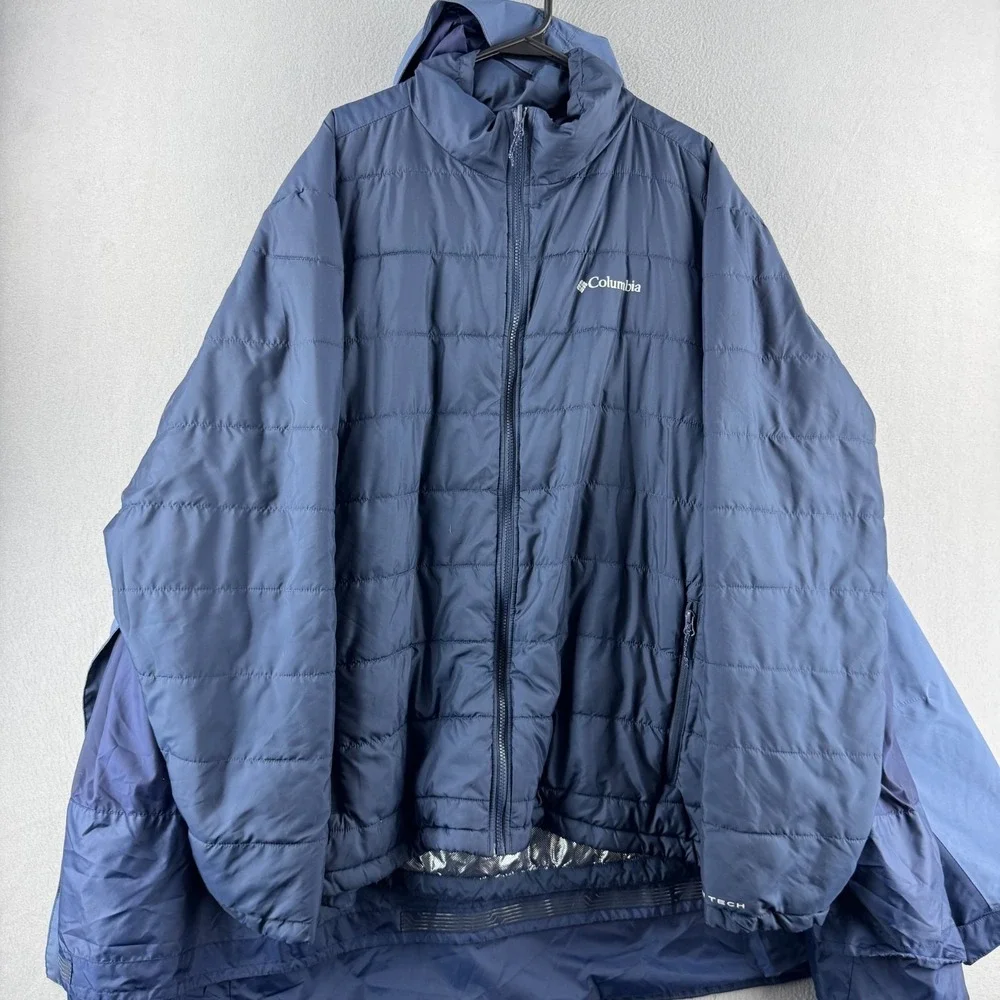 Columbia Lhotse III Interchange Jacket Mens 2XT 2XL Tall Blue 3 in 1 Omnitech
